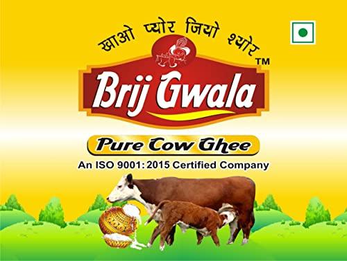 BRIJ GWALA Brij Gwala Pure Cow Desi Ghee || Made Traditionally from Curd ||Pure Cow Ghee for Better Digestion and Immunity 200Ml pack of-2