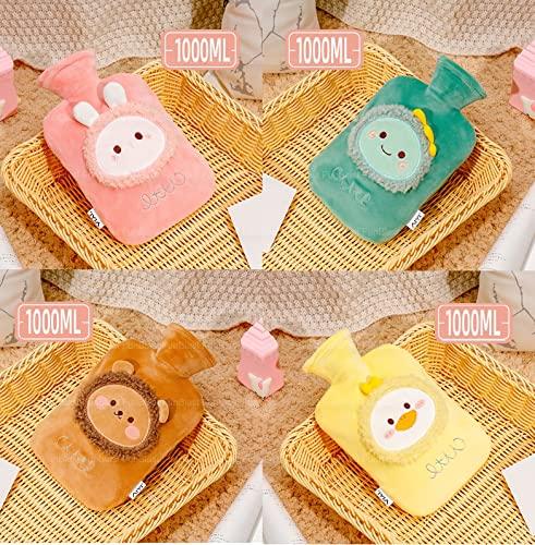FunBlast FunBlast Hot Water Bag with Cute Cartoon Design Soft Cover for Pain Relief 1 Pcs Heating Bag, Heating Pad Hot Water Bottle & Rubber Bottle for Hot Water Bag for Pain Relief- 1000 ML (Random Color)