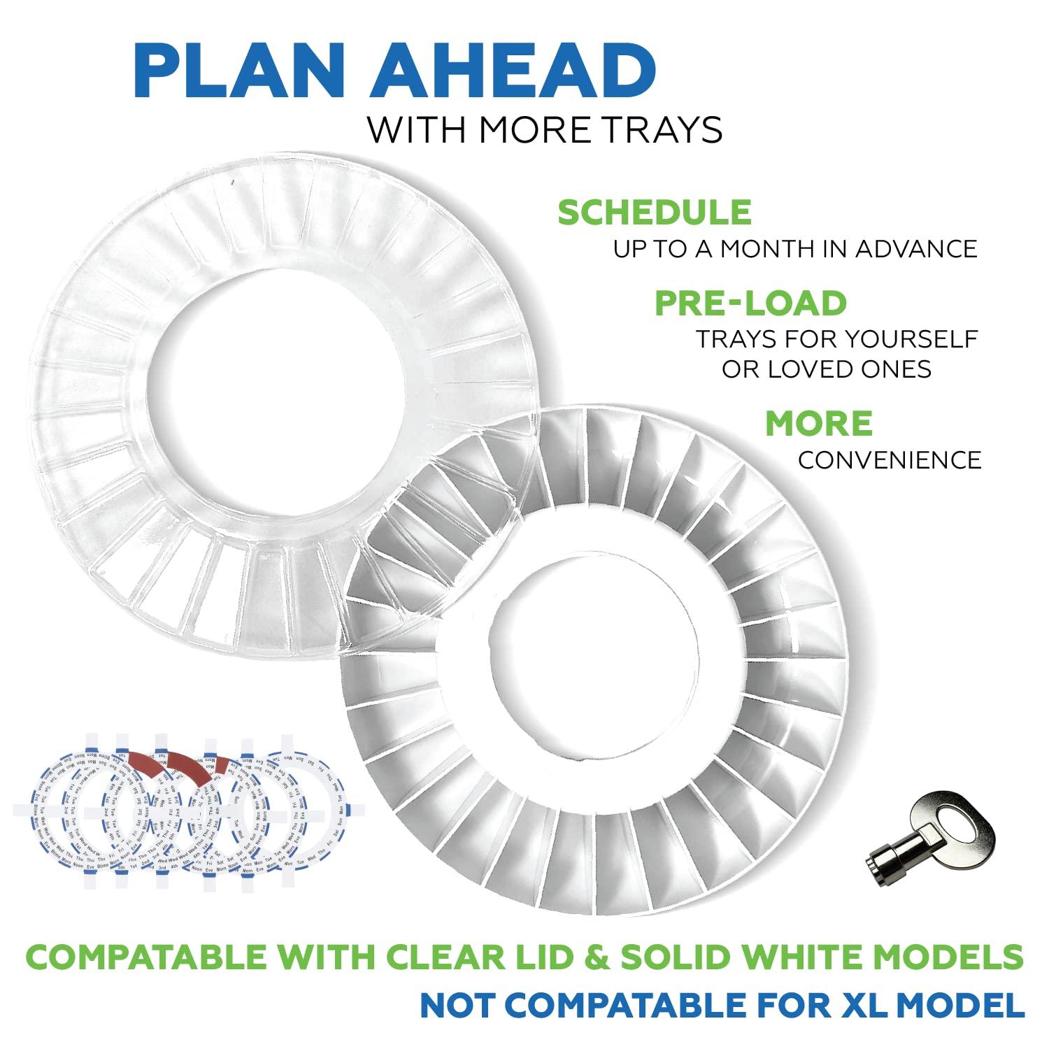 MED-E-LERT Med-E-Lert Premium Locking Automatic Pill Dispenser Replacement Tray & Dosage Rings (Tray and Rings Only - Does Not Include Med-E-Lert)