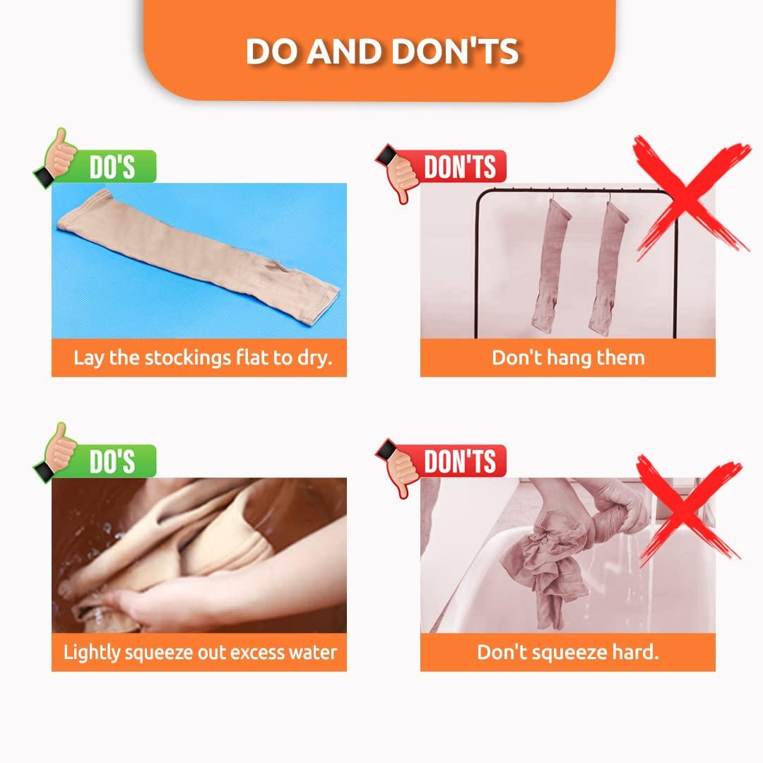 Vissco Vissco Varicose Vein Stockings, Thigh Length (Above Knee), Stockings for Swollen, Tired, Aching Legs, Pain Relief, Edema, Sore Legs for Women- Small (Beige) - 1 Pair