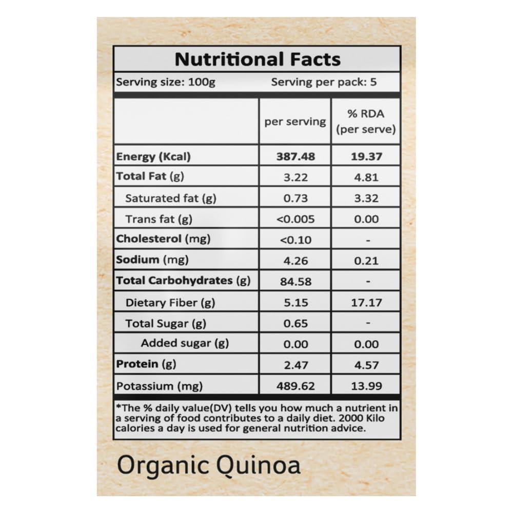 ORGANIC TATTVA Organic Tattva, Organic Quinoa Flour (Gluten Free Atta) 500 Gram (Pack of 2)