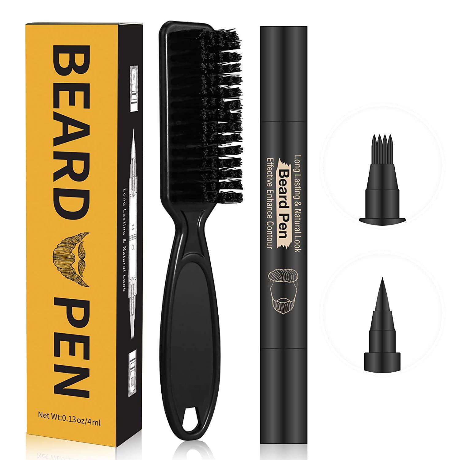 BIWIST BIWIST Beard Pencil Filler for Men Beard Pen Beard Filler Pen Kit With Beard Brush Kit Male Mustache Repair Shaping Beard Define Pen Effective Enhance Beard