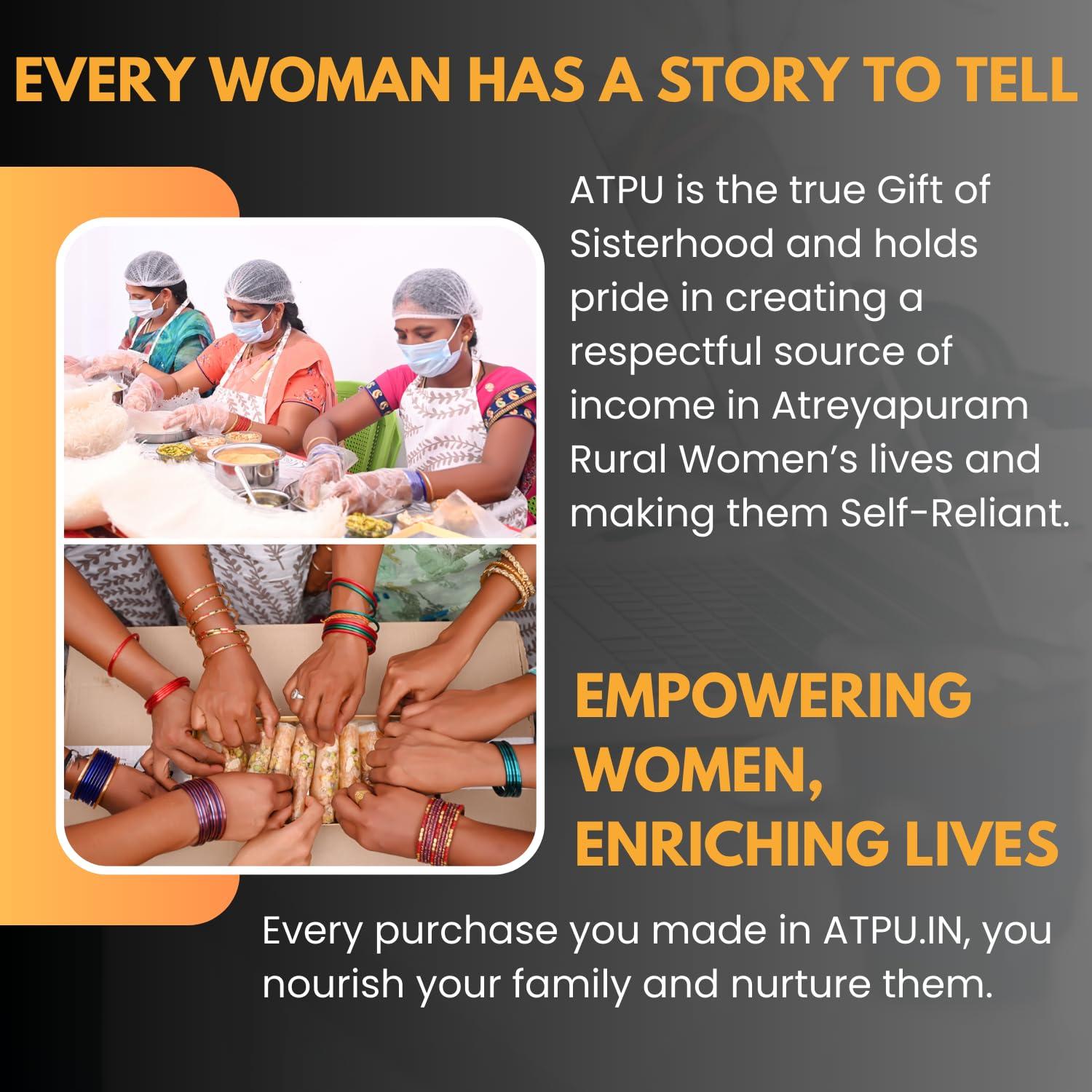 ATPU.IN ATPU.IN Atreyapuram Jaggery Dry Fruits Putharekulu (Pootharekulu) | Delicious South Indian Snack | Gi Tagged Mithai | 10 Pcs Box (300G) (Kaju Badam, 10 Pcs Box (300G))