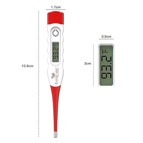 EASYCARE EASYCARE (EC5130) Waterproof Flexible Tip Digital Thermometer with Storage Case - Fever Alarm, Accurate & Reliable Temperature Measurement - Convenient and User-Friendly