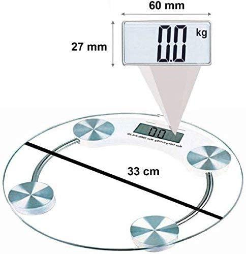 Maxismart Maxismart Digital Glass Weight Machine for body weight Round Personal weighing scale for home use Bathroom Weighing Machine (Transparent)