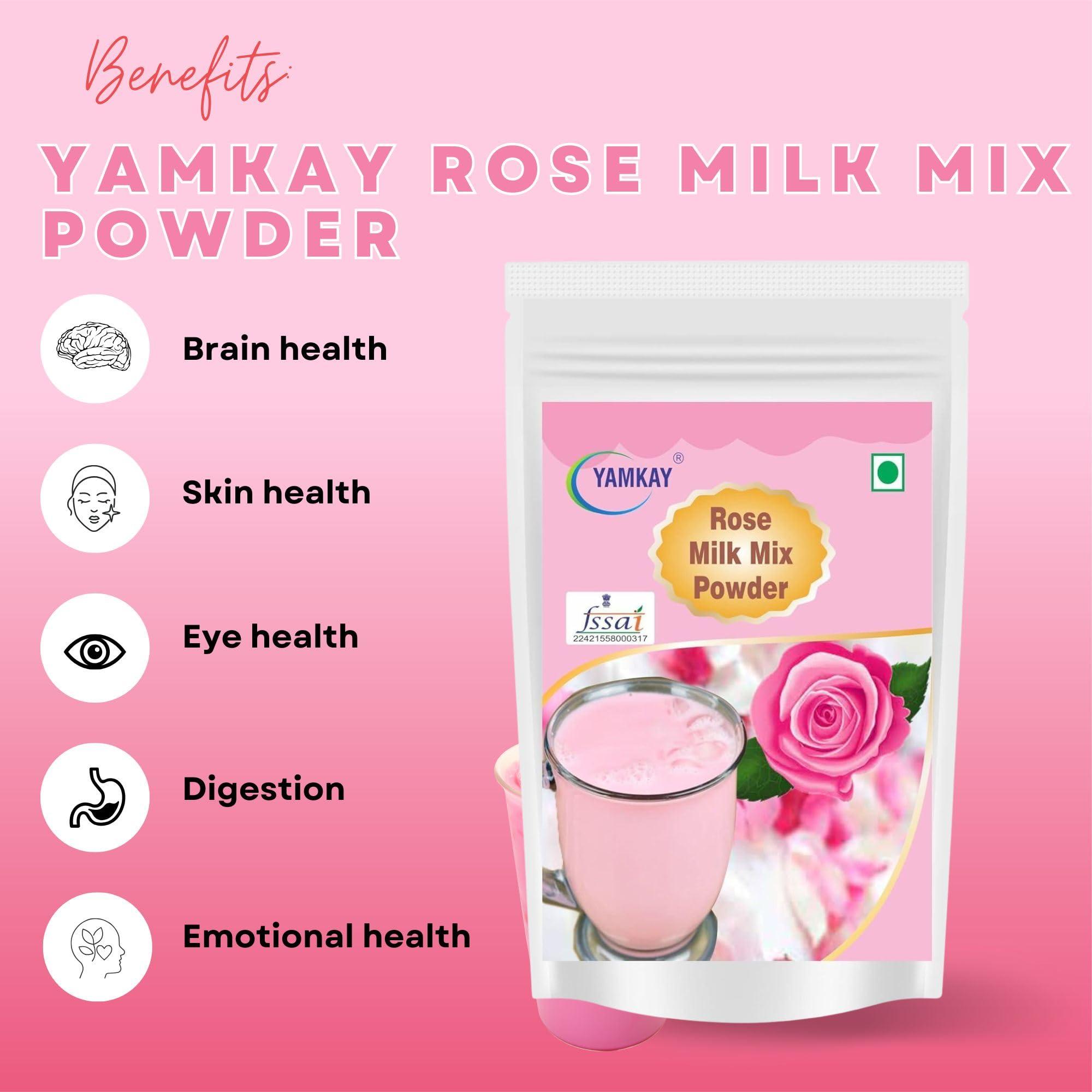 YAMKAY Yamkay Rose Milk Mix Powder Rose Flavored Milk Powder 200 GM
