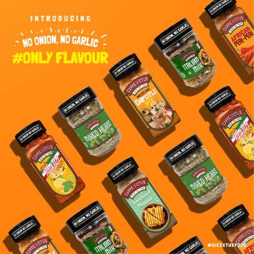 CARPE VICTUS CARPE VICTUS No onion No Garlic Jain Seasonings Mixed Herbs, Sandwich Masala, Taajin, Mexican Chipotle, Peri Peri, Franike Masala, Italian mix, Spice Combo pack of 7