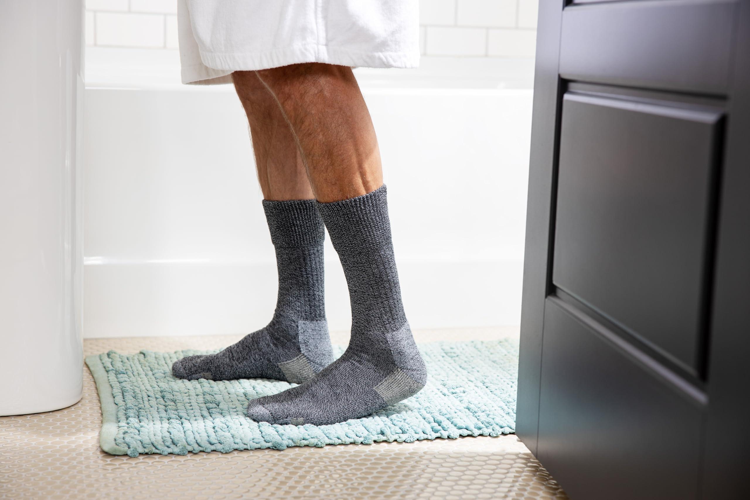 Dr. Scholl\'s Dr. Scholl\'s Men\'s Advanced Relief Diabetic Crew 2 Pack Socks, White, Sock Size: 10-13/Shoe Size:9-11