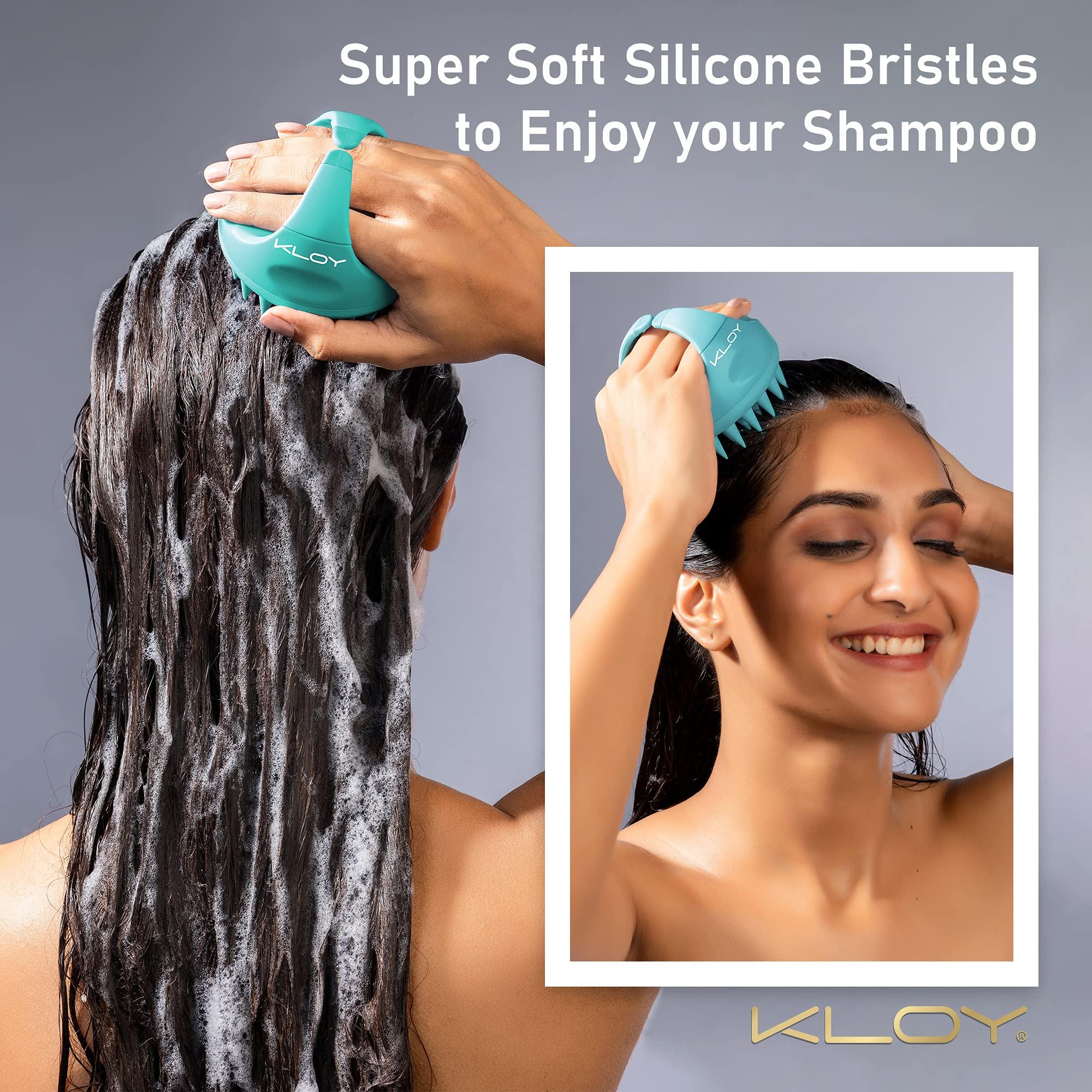KLOY KLOY Hair Scalp Massager Shampoo Brush with Soft Silicone Bristles, Green