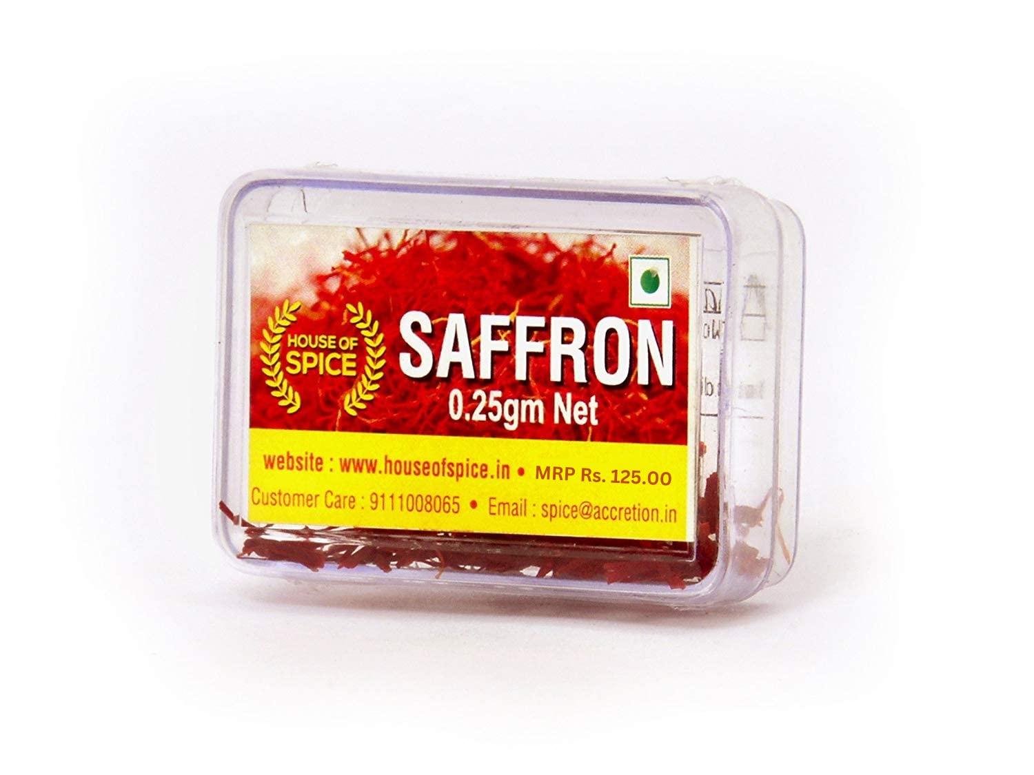 House of Spice House of Spice The Kashmiri Kesar Naturals Saffron Original 0.25gm Saffron Kashmiri 100% Pure Saffron Genuine Kashmiri Saffron