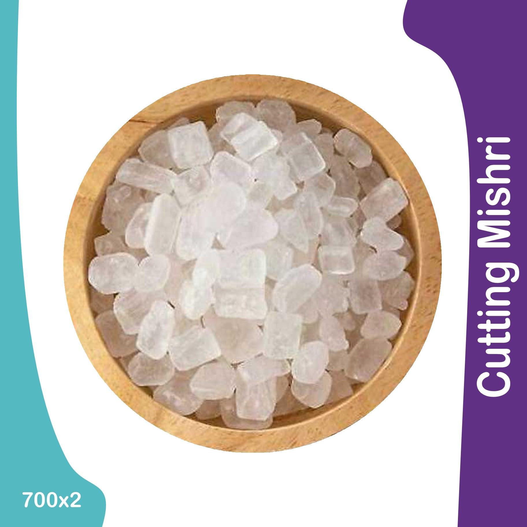 Organic Platter Mishri Dana|Cutting Misri|Sugar Mishri Crystal candy Small|Diamond Cut Mishri (Pouch) (1400gm)