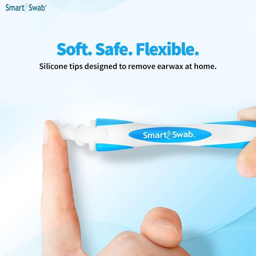 ALI SHIPPING SMART SWAB Ear Cleaner Kit - Safe, Easy Ear Wax Remover Tool for Adults, Reusable Ear Cleaning Device with Replacement Tips, Best Ear Hygiene Solution for Wax Buildup and Effective Ear Cleaning*