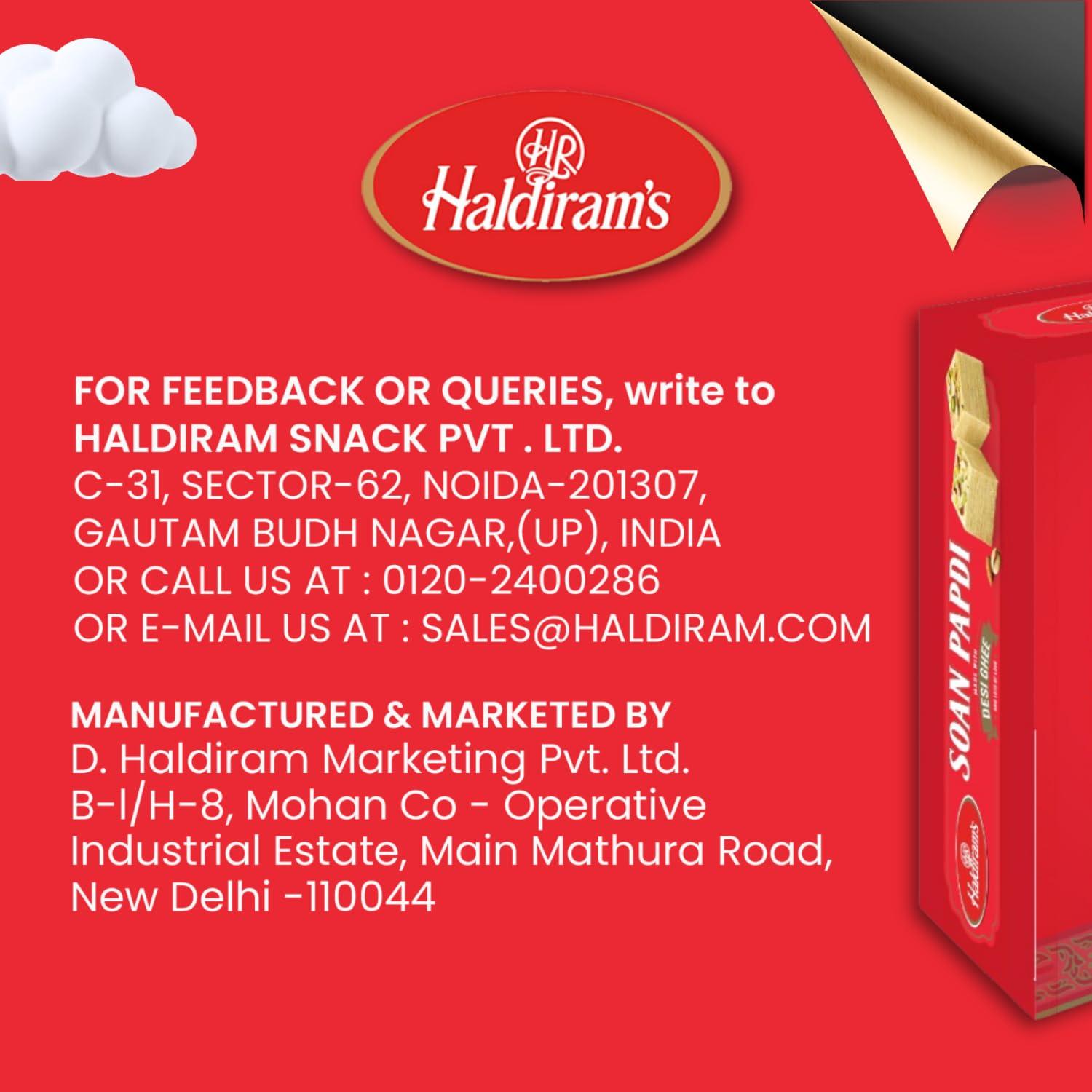 Haldiram’s Haldiram\'s Soan Papdi 500g | Traditional Indian Sweet | Finest Ingredients | Crunchy Almonds & Pistachios | Indian Mithai | Festive Delight | Great Gift Pack for Festival | Mithai for Raksha Bandhan