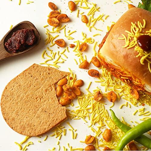 Maniarr's Maniarrs Dabeli flavor slim bite wheat chips made with Natural Ingredient, Healthy snacks, High in protein, Zero preservatives & Diet Friendly, Vacuum pack ready to eat khakhra - Pack of 3 (3x90 gm)