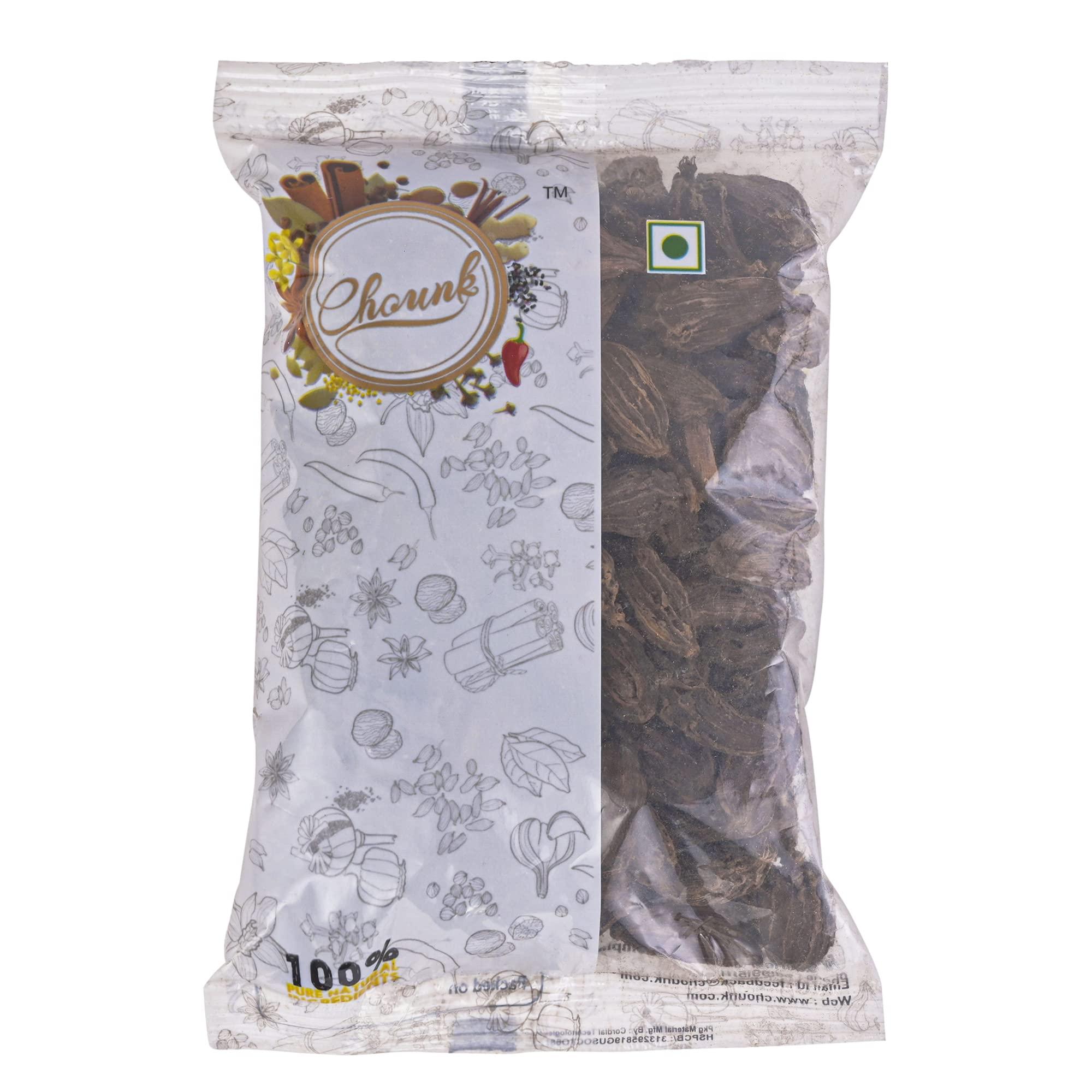 Chounk Chounk Black Large Cardamom, 800 Grams | Badi Elaichi | Preservative Free | Sabut Elaichi | Kali Elaichi | Moti Elaichi | Black Cardamom