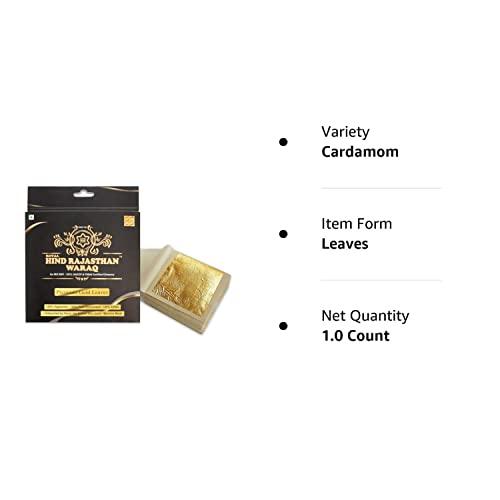 ROYAL HIND RAJASTHAN WARAQ ROYAL HIND RAJASTHAN WARAQ Gold Vark for Sweets - Gold Edible Finest Gold Leaves (5Inch*3 Inch-4 sheets)