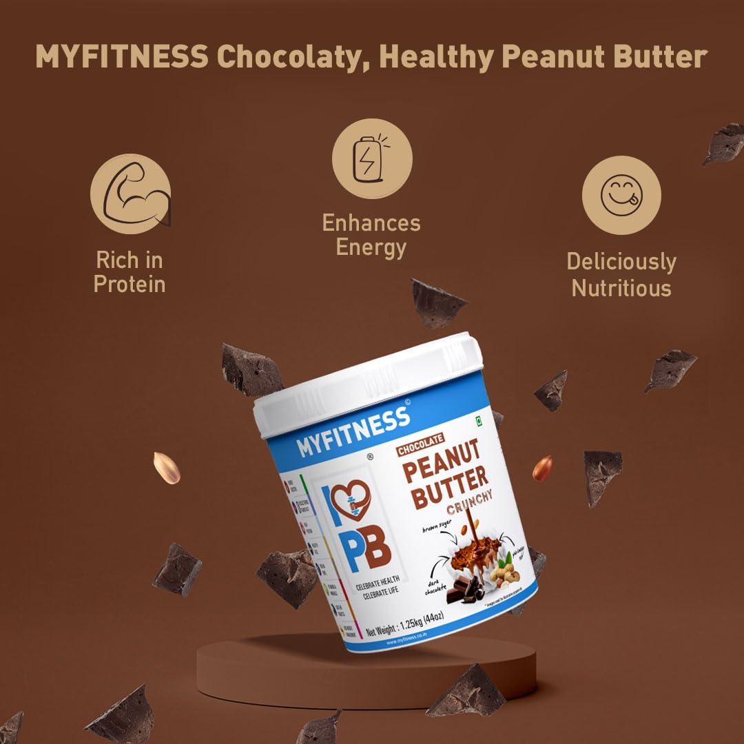 MYFITNESS MYFITNESS Chocolate Peanut Butter Crunchy 1250g & MYFITNESS Chocolate Peanut Butter Smooth 510g | 26g Protein