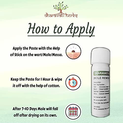 Dharavati Herbs DHARAVATI Combo Pack of Massa Removal Paste & Ayurvedic Aloe Vera Gel | Mole Removal Paste (5ml) | Ayurvedic & Herbal Aloe Vera Gel (100gm) | For Clean and Natural Glowing Skin