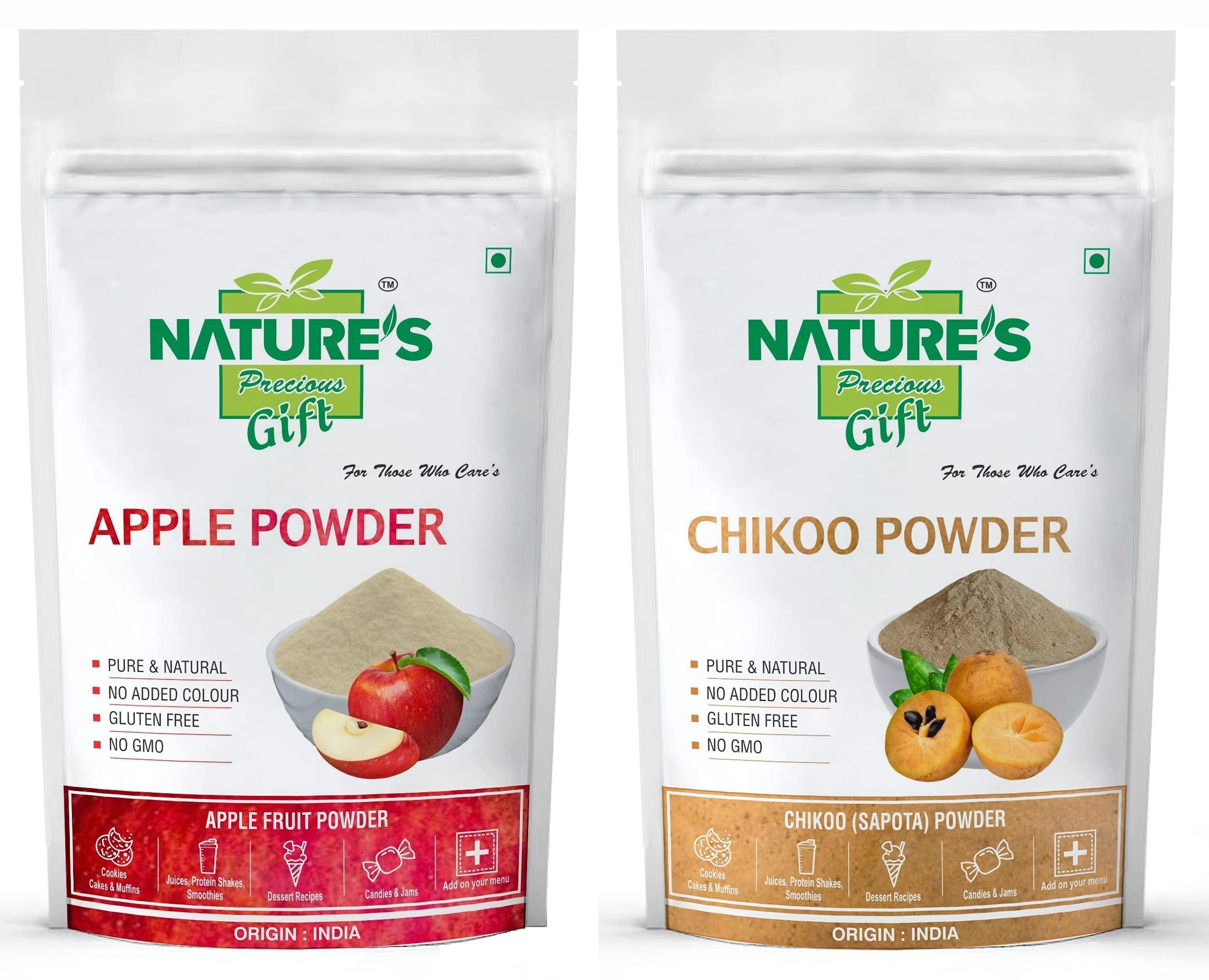 NATURE'S GIFT - FOR THOSE WHO CARE'S NATURE\'S GIFT - FOR THOSE WHO CARE\'S Apple powder & Chikoo Fruit Powder - 100 GM Each (Super Saver Combo Pack)