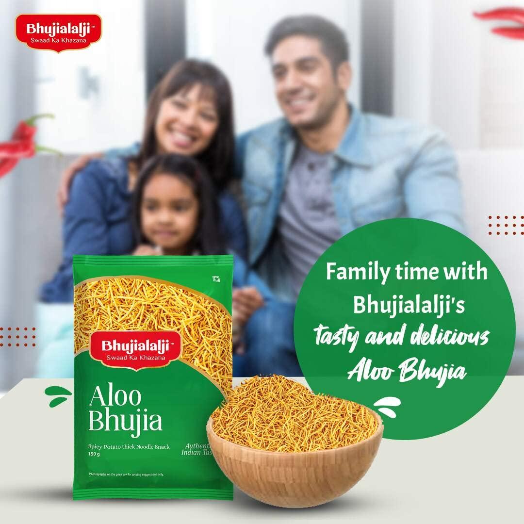 BHUJIALALJI Bhujialalji Aloo and Bikaneri Bhujia (pack of 4) 4kg| All time favourite indian snacks/Namkeen | Ready to eat | Crsipy & Light snacks