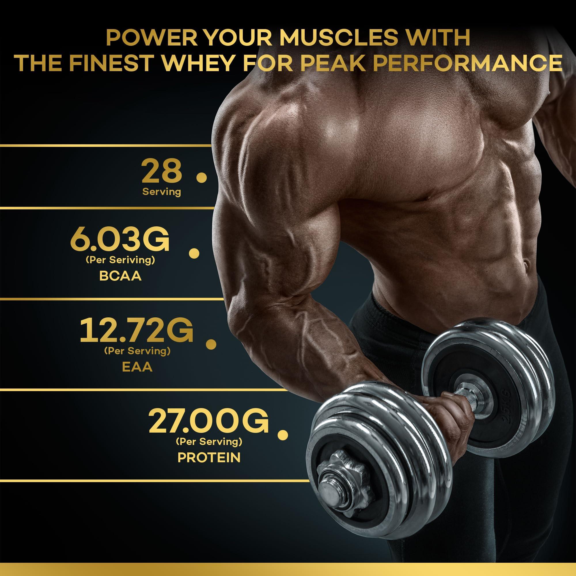 NAKPRO NAKPRO Gold Premium Whey Protein 1kg Chocolate | Isolate & Concentrate, 27g Protein, 6g BCAA | 100% Authentic Supplement Powder & No Adulteration | Fast Absorbing Whey Protein Powder