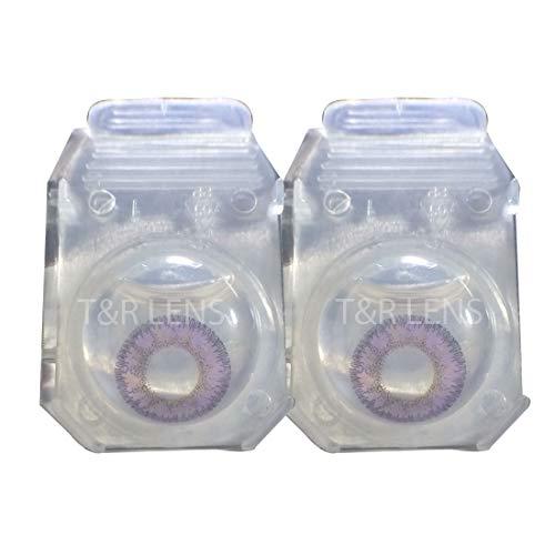Iconic eye Iconic Eye Purple Monthly Zero Power Monthly Contact Lens 2+ Multi Plus Solution with Lens Storage Box - By T&R Lens