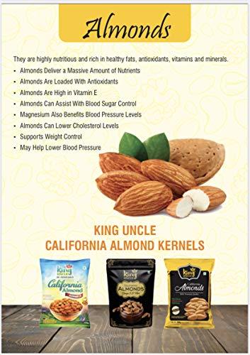 King Uncle King UncleÕs Dry Fruits Californian Almonds Kernels (Badam Giri), 2 Kgs (8 x 250g), Black Pouch