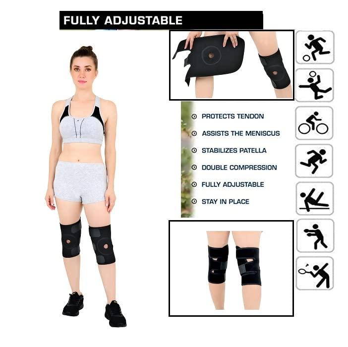 QTM Magnetic Knee Support with Open Patella Knee Support for Men and Women Knee Support 1 PAIR