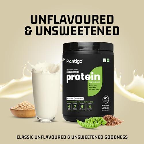 PLANTIGO Plantigo Plant Protein Powder 1kg Unflavoured, Unsweetened | 30g Protein, 5g BCAA, 2g Leucine Per 40g Scoop | No Sugar, No Sweetener, No Preservatives Protein Powder for Women, Men, Diabetes