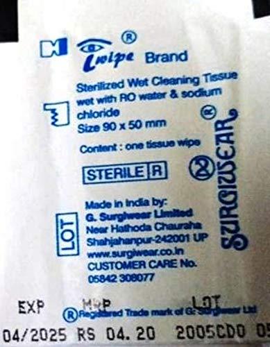 SURGIWEAR SURGIWEAR I Wipe (WET STERILIZED CLEANING TISSUE) - Pack of 80 Wipes