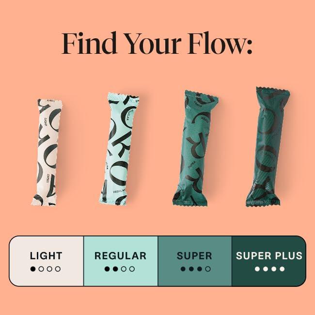 Cora Cora Organic Cotton Tampons with Compact Applicator; Variety Pack - Light/Regular (36 Count)