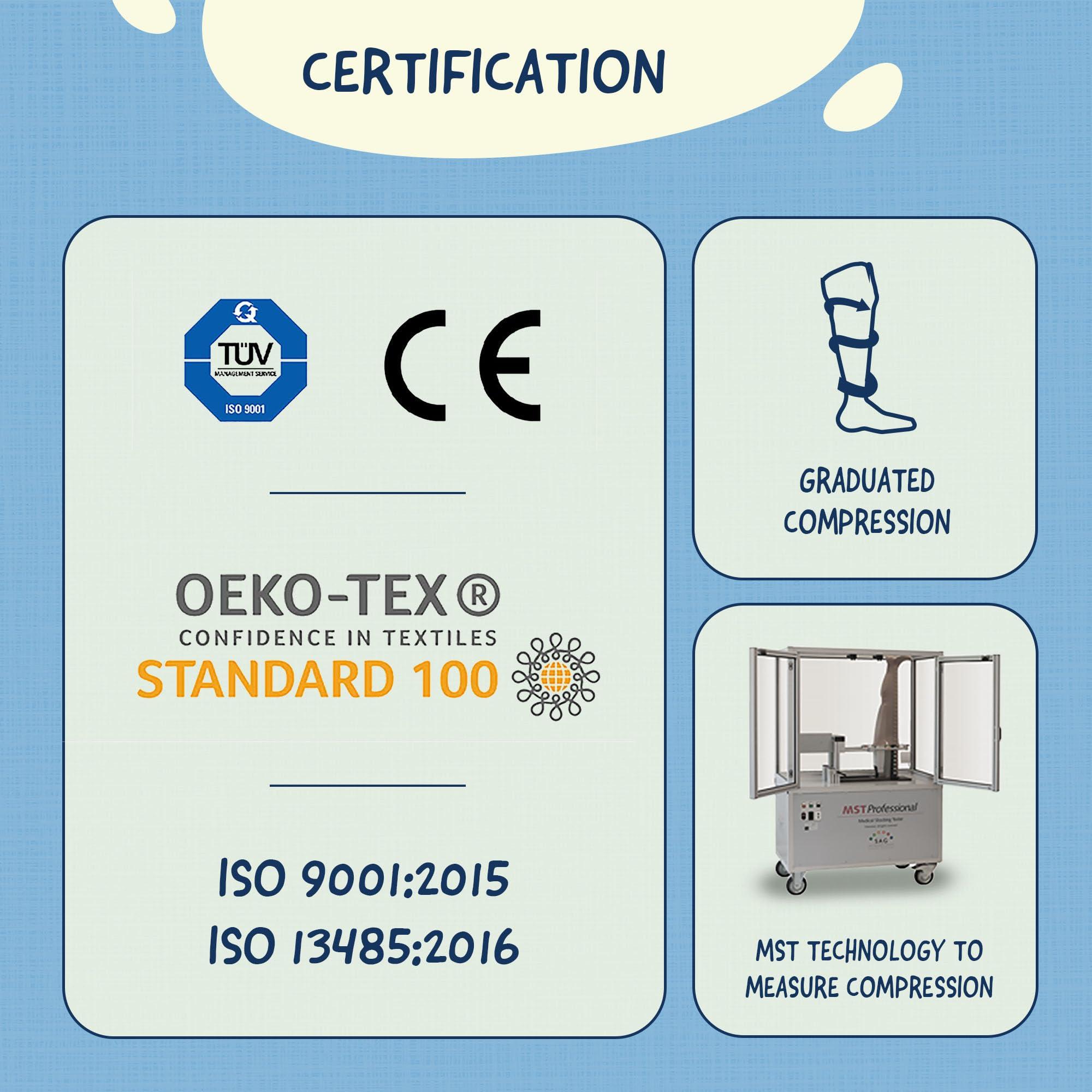 Sorgen Sorgen Class II Medical Compression Stockings for Varicose Veins | Class 2 Knee Length | Class II Compression Socks | Varicose veins stockings For men and women | 23-32 mm Hg (Large)