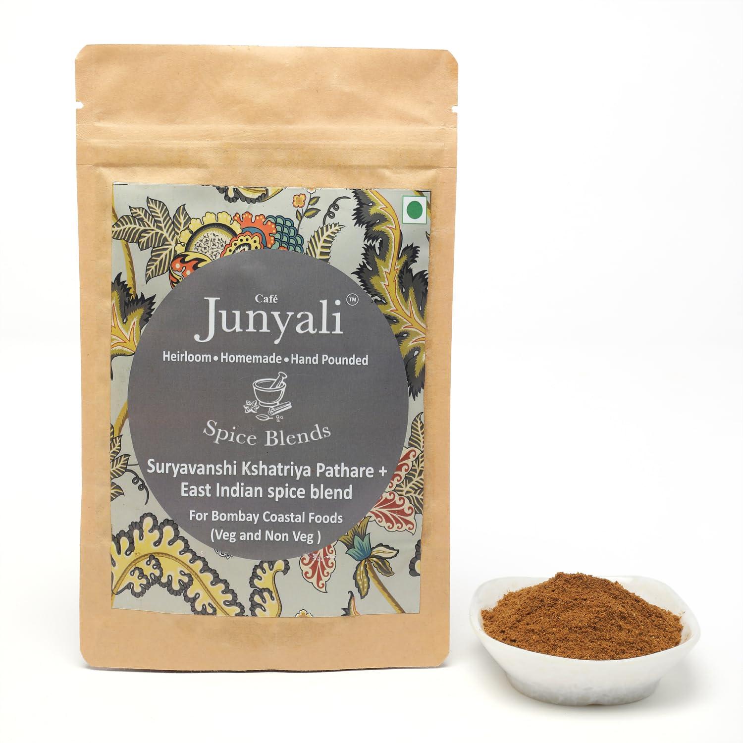 Cafe Junyali Cafe Junyali Suryavanshi Kshatriya Pathare + East Indian Spice Blend - (50g) Homemade & Hand-Pounded Masala for Bombay Coastal Cuisine - Pure Natural & Organic