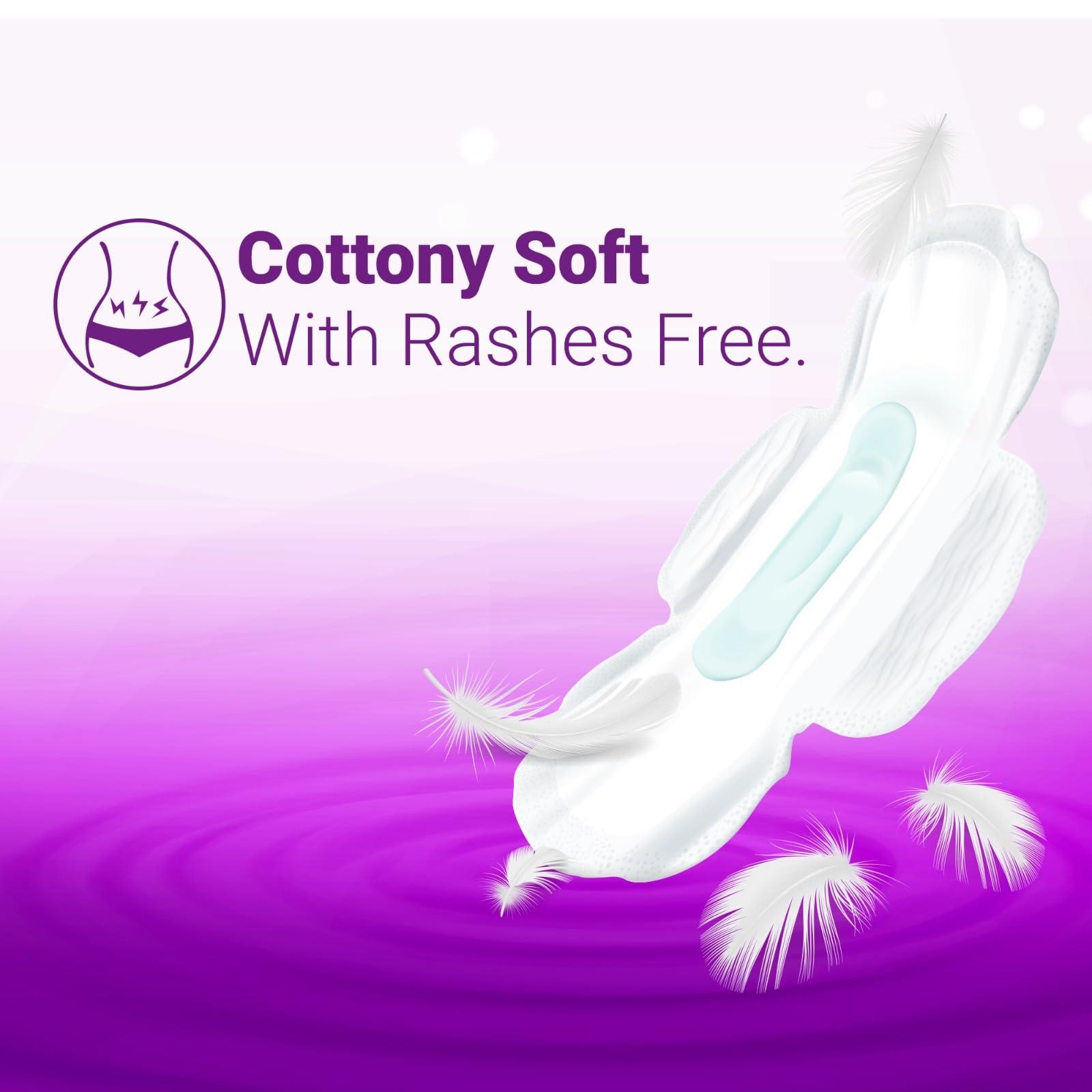 4-uh 4-uh Ultra Thin Cottony Soft Sanitary Pads for Women | Pads for Heavy Flow | Extra Long Wings (Pack of 12 Pads, XL, 280mm)