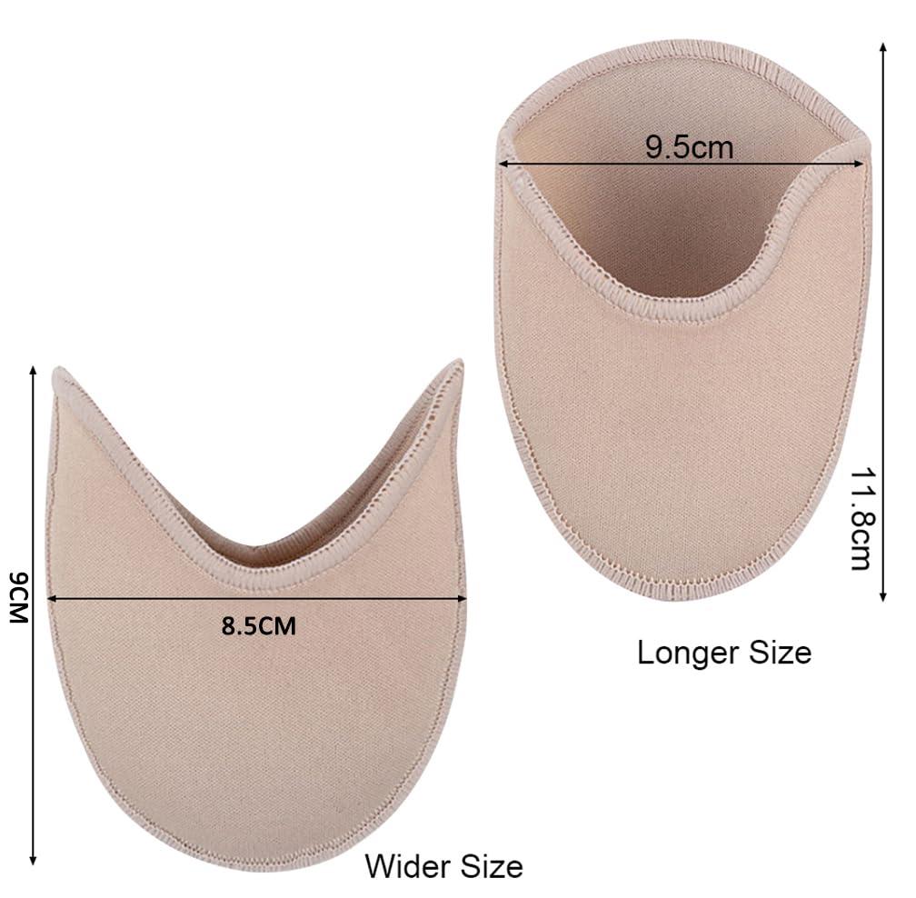 XEMZ Ballet Dance Pointe Shoe Socks Pad, Toe Pouches Pad, Knitted Fabric Toe Cap Cover Toe Wrapped Protector Cushion Women Anti-Slip Toe Half Socks, Relief Forefoot Pain Point Shoes Ballet Slipper (Long)