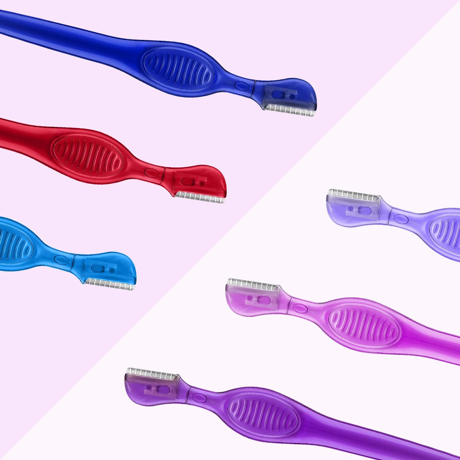 Mudder 24 Pieces Eyebrow Razor Mini Portable Eyebrow Shaver Multipurpose Face Razors Stainless Steel Makeup Face Care Tools with Precision Cover for Women Men Face Hair Removers