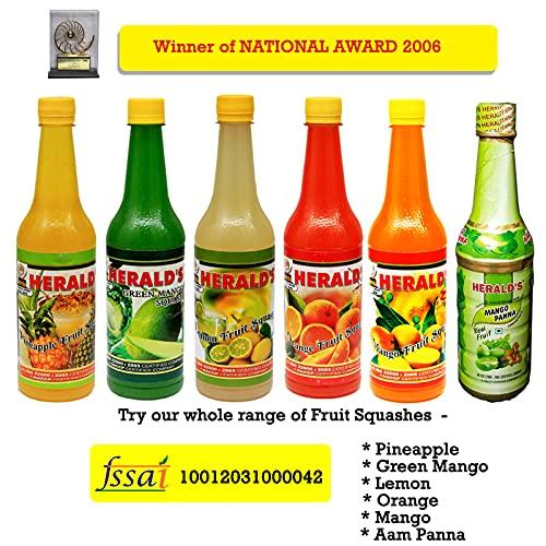 HERALD'S Herald's Orange Squash (concentrated) - Made with real fruit pulp - Nutritional value kept intact - Instant refreshing drink (600 ml)