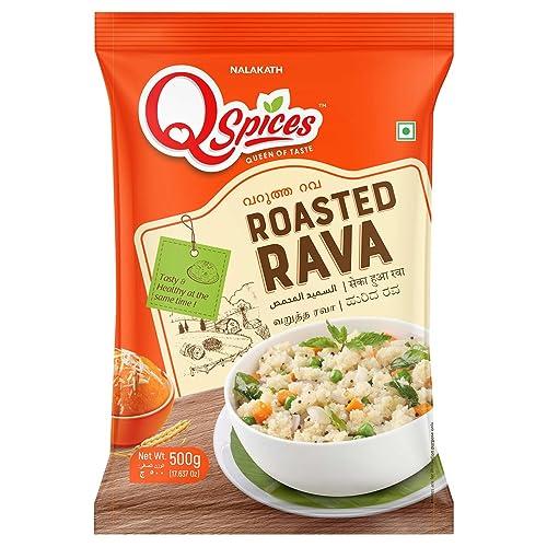 QSpices QSpices Roasted Rava 500x2(1kg) | Sooji Uppma Rava |Wheat Sooji |Suji Rava |Semolina| Non Sticky Rava