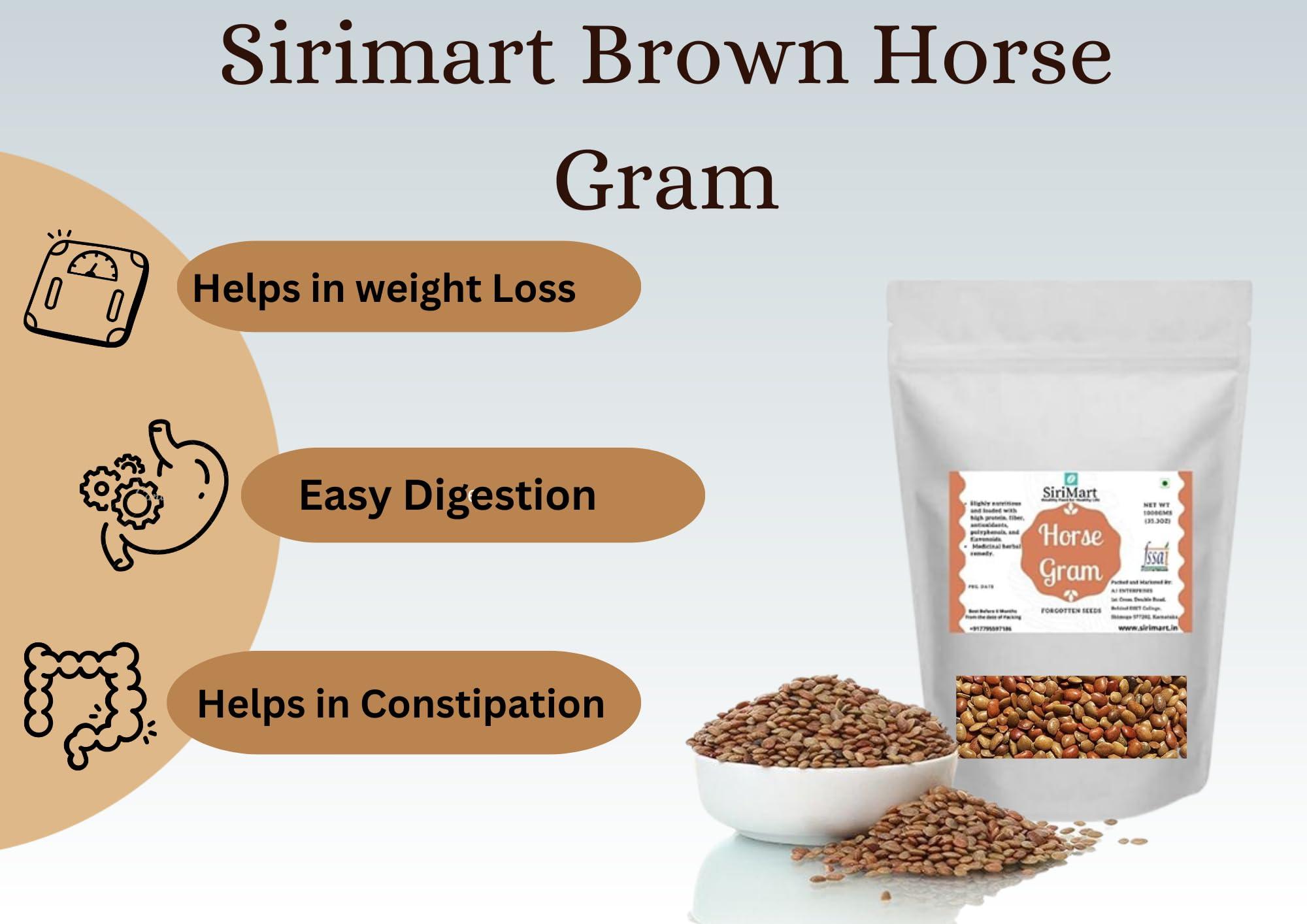 AJ ENTERPRISES SiriMart Kulthi Gram / Kollu / Horse Gram Fresh Grocery Pantry 100% Natural Premium (500g)