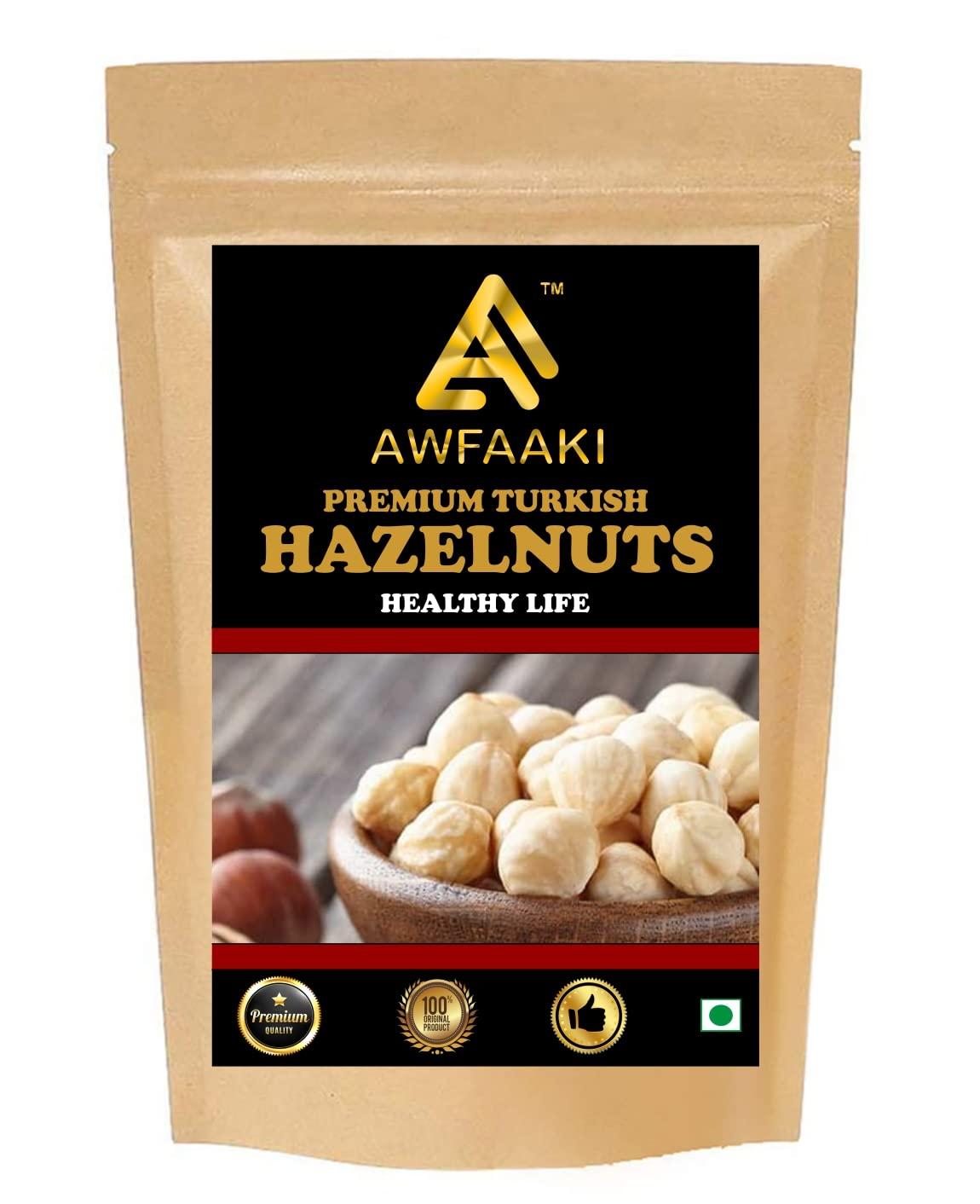 AWFAAKI Awfaaki Raw Hazel Nut | Premium Unsalted Whole Hazelnuts Turkish (250 g)