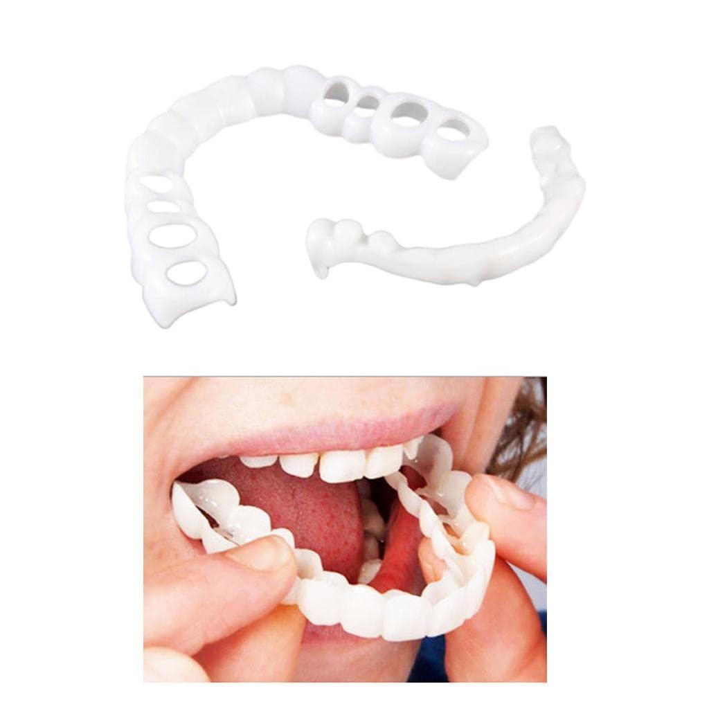 ATORSE ATORSE Silicone Upper/Lower False Teeth Dental Veneers Dentures Fake Tooth Upper
