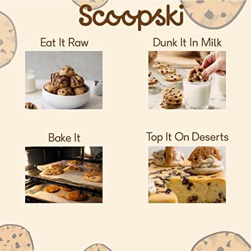 Scoopski Scoopski Edible Cookie Dough Pack of 2 Peanut Butter + Monster, | 4 ways to Eat - Eat Raw, Dunk It, Bake Into Cookies, Top it Over Dessert | No Raw Flour, No Artificial Preservatives, Eggless, 220gm