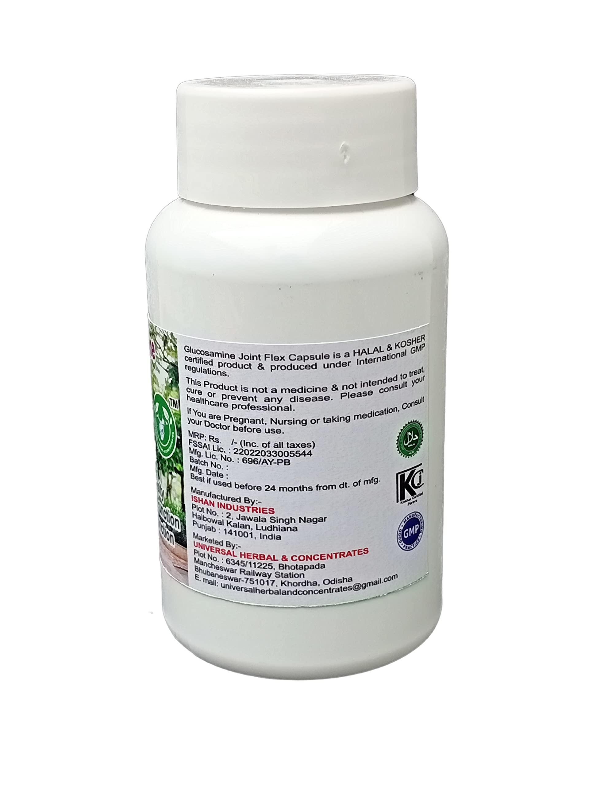 UNIVERSAL HERBAL & CONCENTRATES Glucosamine Joint Flex Capsule (Get One Bottle 50ml Glucosamine Joint Flex Drops Free)