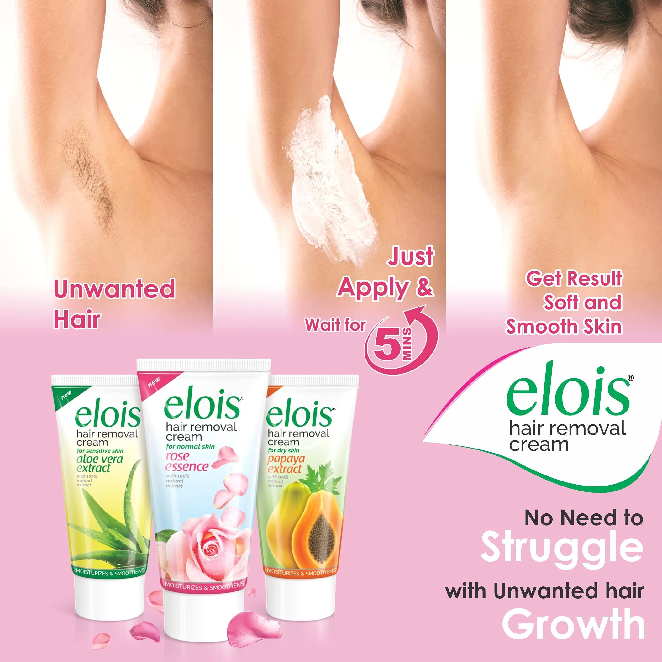elois Elois Hair Removal Cream with Natural extracts Painless for Sensitive & Dry Skin Pack Of 8 (Rose Extract, 25 Gram)