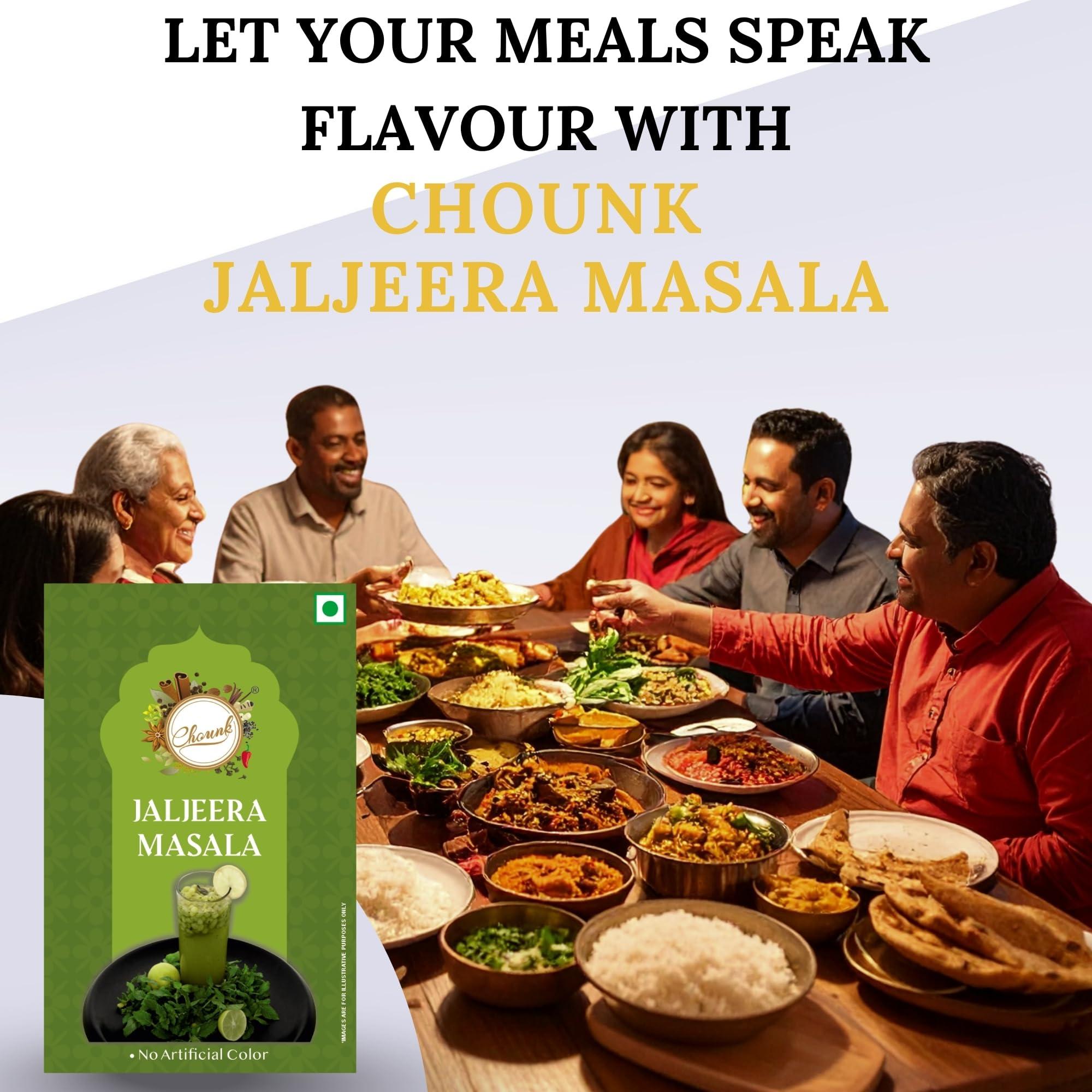 Chounk Chounk Chatpata Jaljeera/Jaljira Masala Powder 200 Grams (100g x 2 Pack) | Summer Drink Masala Powder | Hygienically Packed | No Preservatives | No Artificial Flavour Added