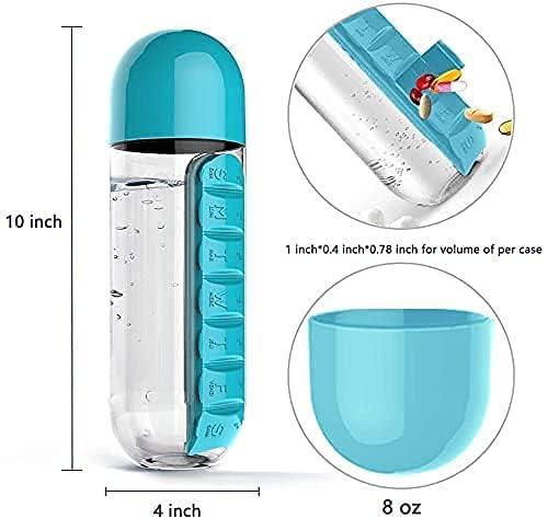 PARVY PARVY Water Bottle With Tablets Storage, Tablet Water Bottle, Pill Box Organizer with Water Bottle, Medicine Storage Box and Water Bottle Combination for Outdoor, Gym, Travel(1 Pcs/Multicolor)