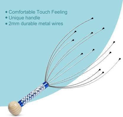 B S NATURAL Hand Held Scalp Head Massager for Stress Relief 1Pc