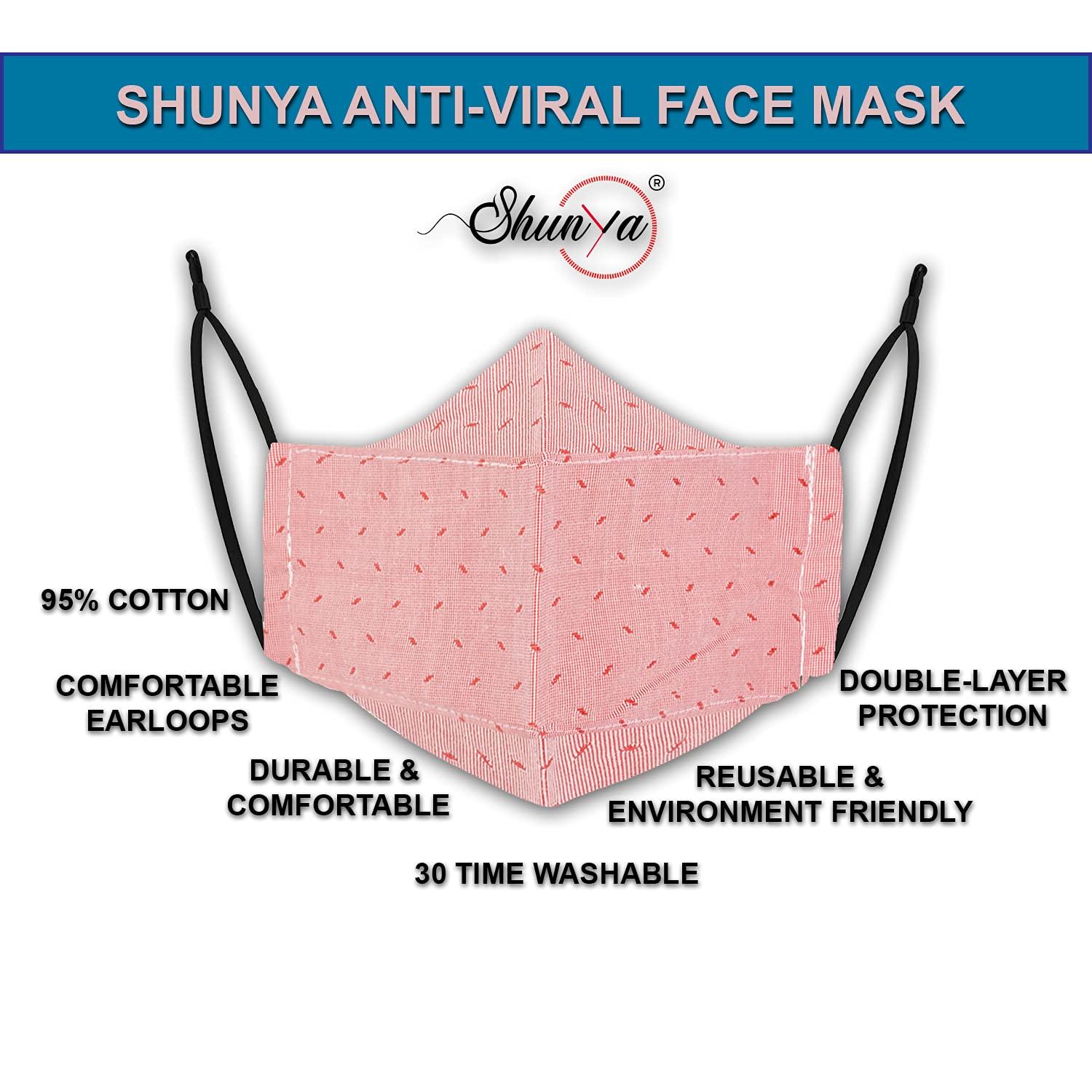 Shunya Shunya Unisex Cotton Cloth Face Masks Reusable Washable Any Time Wear For Face Mask