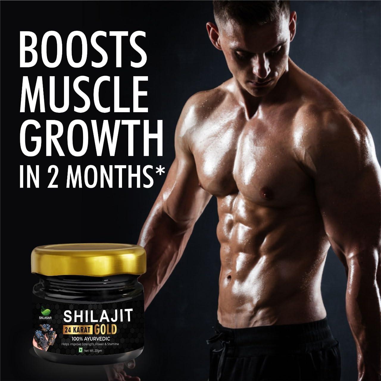 Salasar Ayurveda Salasar Ayurveda, 24Karat Gold Natural Ayurvedic Shilajit, Made w/- Swarna Bhasm|Ashwagandha|Black Musli|Gokhura, Improve Strength|Stamina, Keep Stress Free|Support Brain Function Ideal for Mens, 20gm