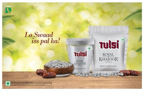 Tulsi Royal Khajoor Plus Tulsi Royal Khajoor Plus | Pack of 5 (13g x 5) | Silver Coated Khajoor | Dates | Mint Mouthfreshner | Zipper Pack